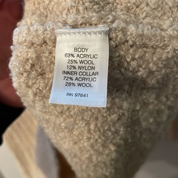 PUREJILL J.JILL OVERSIZED OATMEAL 28% FIZZY WOOL PULLOVER SWEATER SIZE MEDIUM - Picture 4 of 7